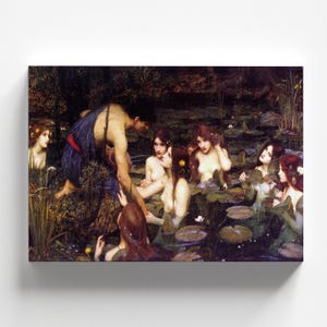 Hylas e le ninfe di John William Waterhouse 1896 / Stampa artistica preraffaellita (B4883)