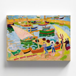Sailboats and Barges in the Port (Voiliers et Barques dans le Port) by Raoul Dufy 1907 | Fauvist Art Print (D0754)
