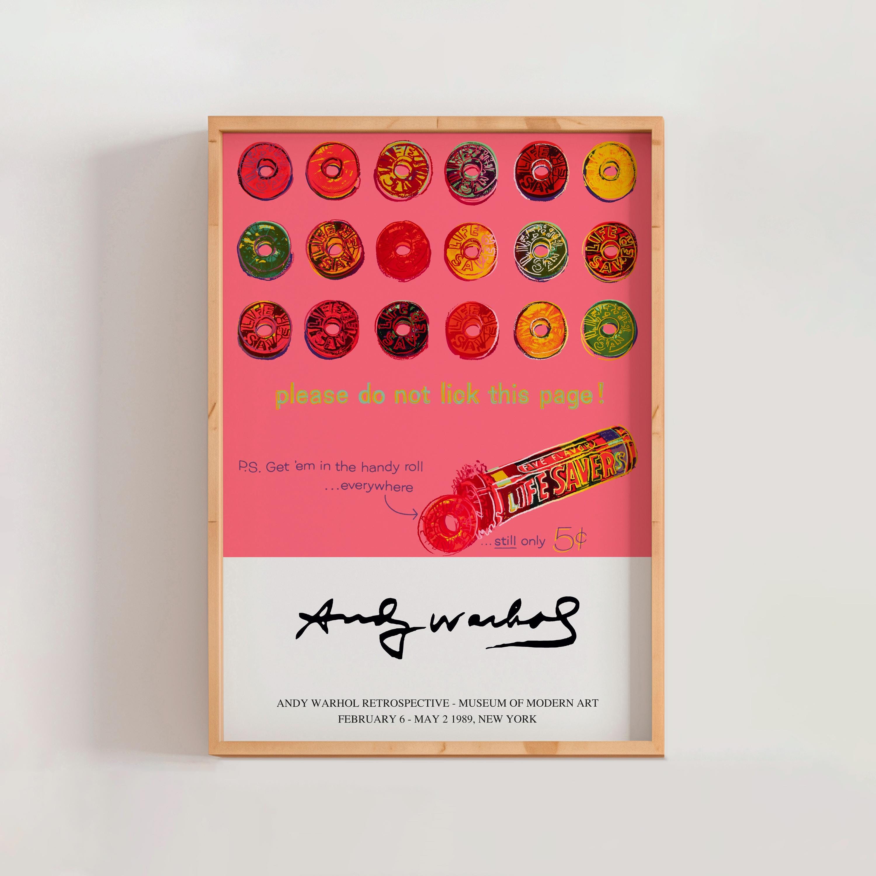 Andy Warhol Lifesavers 1885 - Pink, Modern Pop Art, Retro Wall 