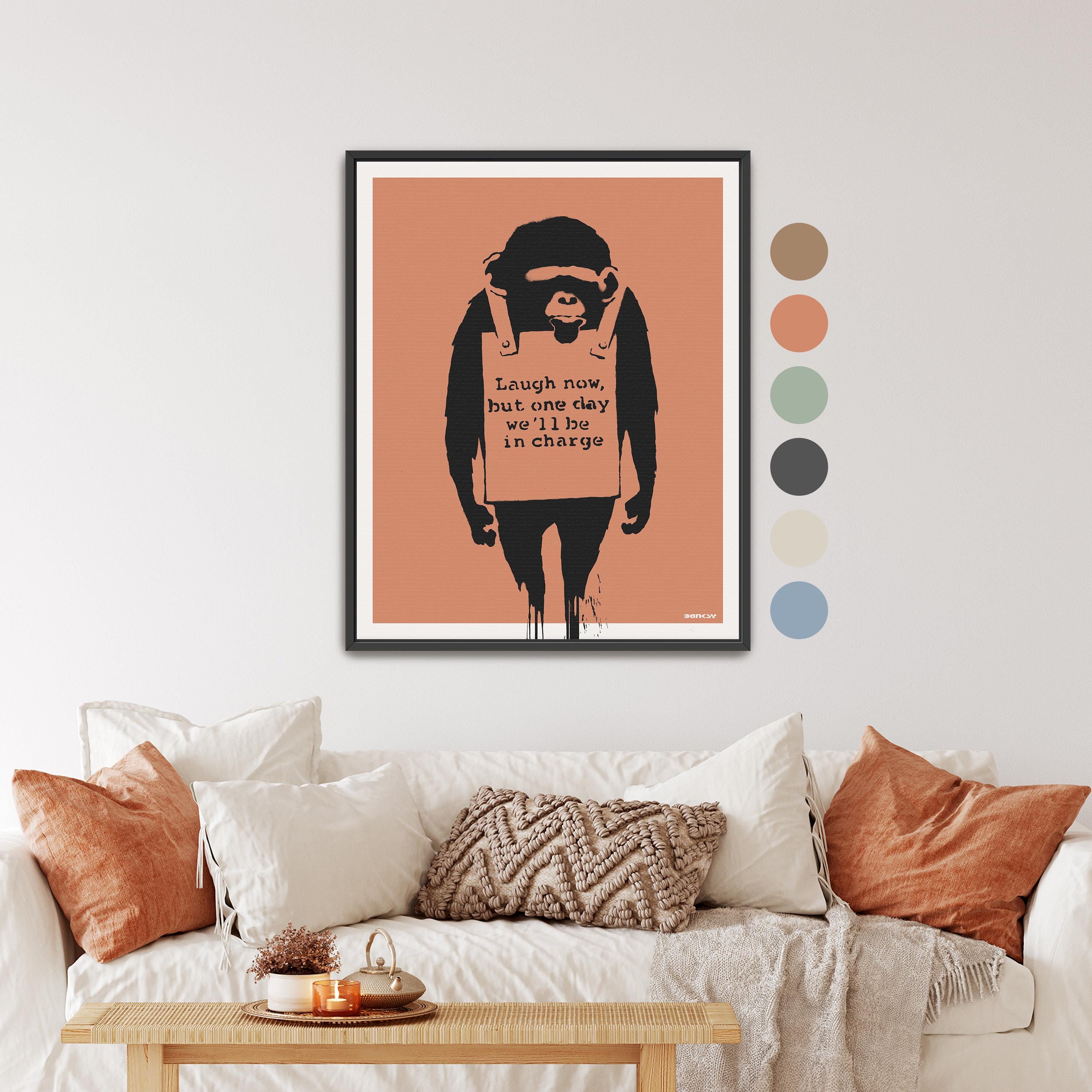 Laugh Now by Banksy | Monkey Street Art Canvas Wall Art (B7981) - Etsy