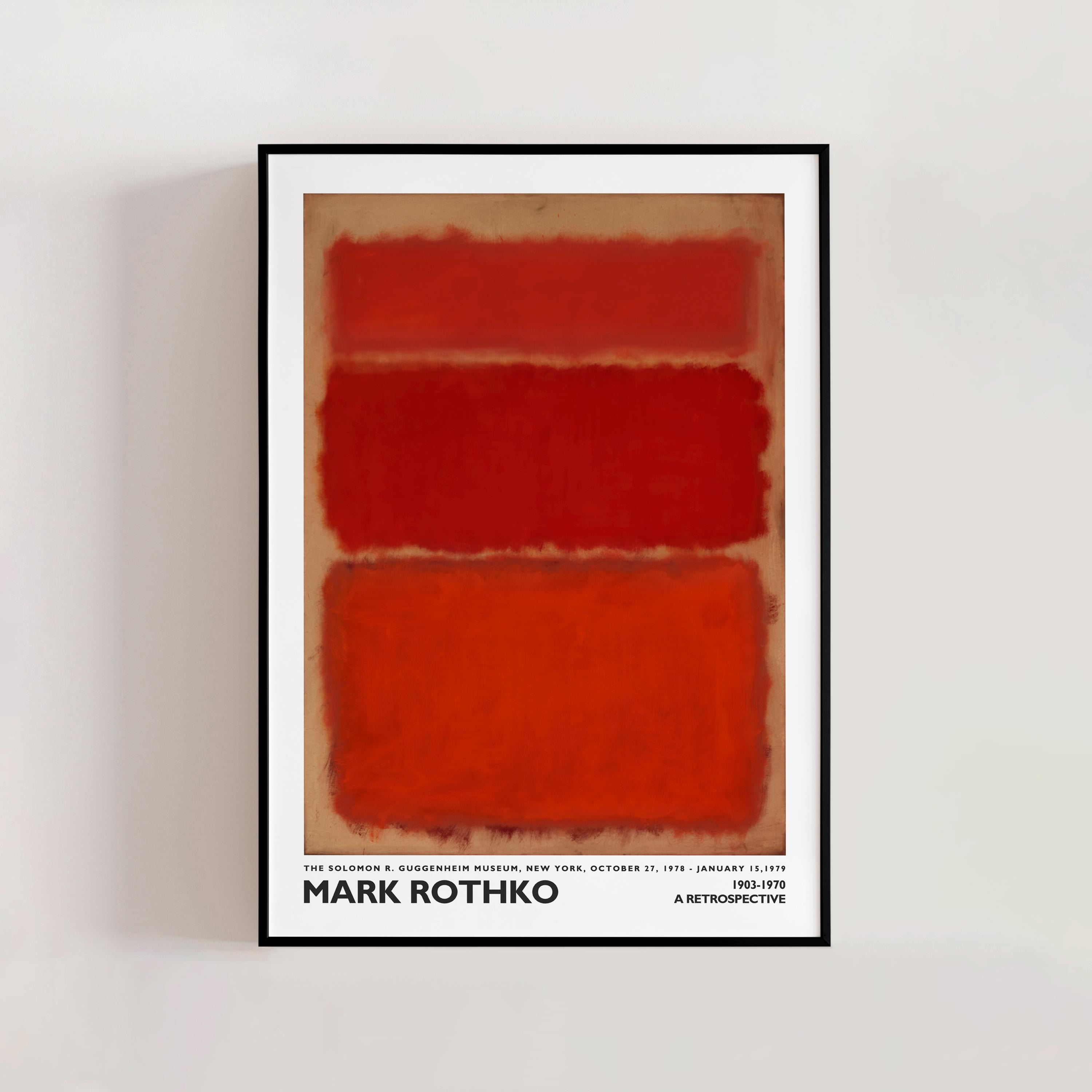 Mark Rothko A Retrospective Poster, Vintage Abstract Modern Art