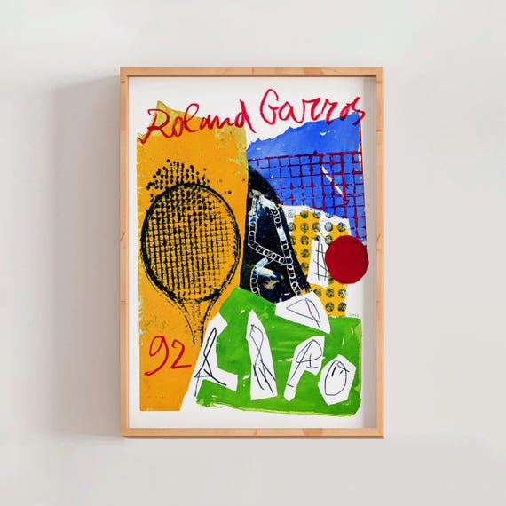 Roland Garros French Open 1992 Poster, Jan Voss, Modern French Art