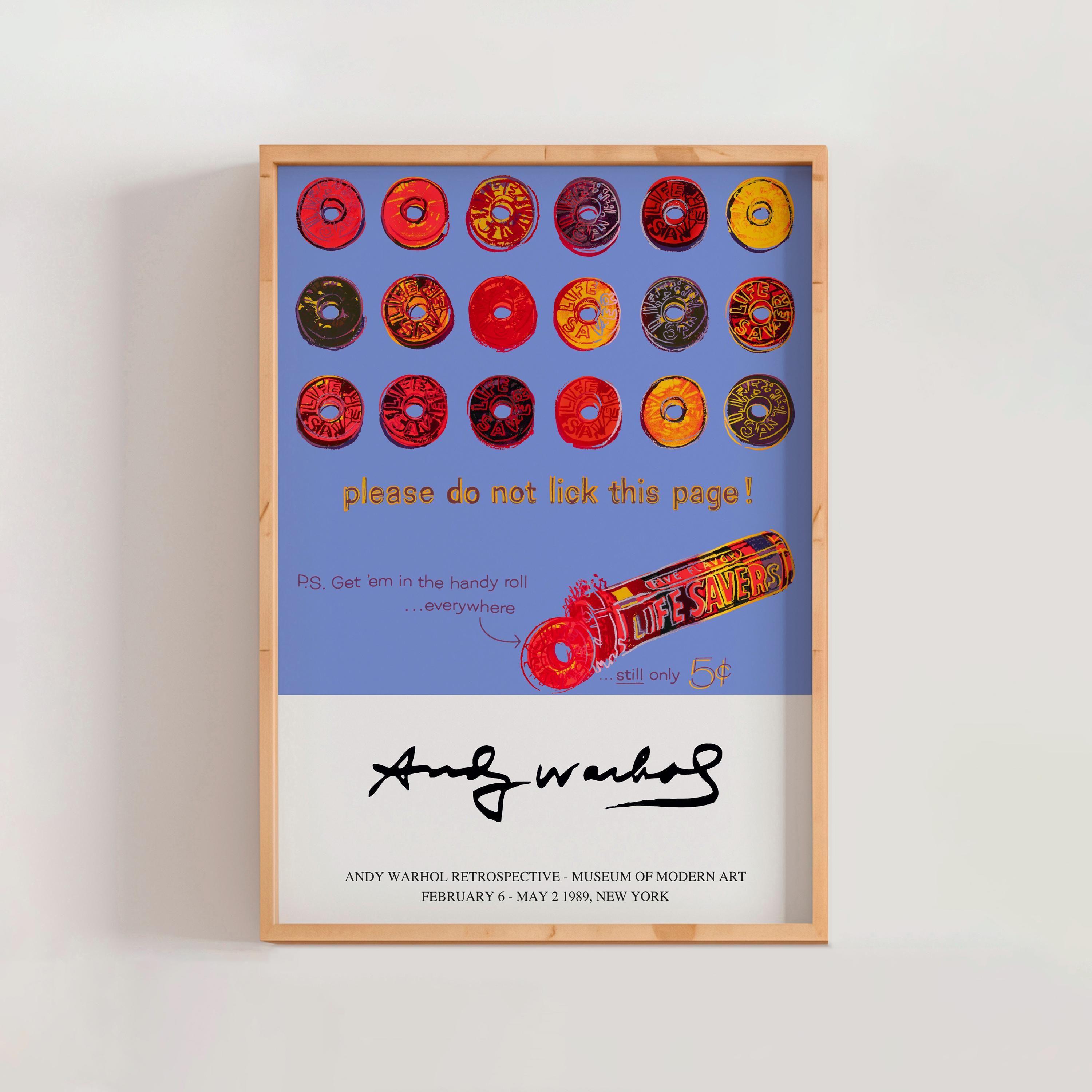 Andy Warhol Lifesavers 1885 - Blue, Modern Pop Art, Retro Wall