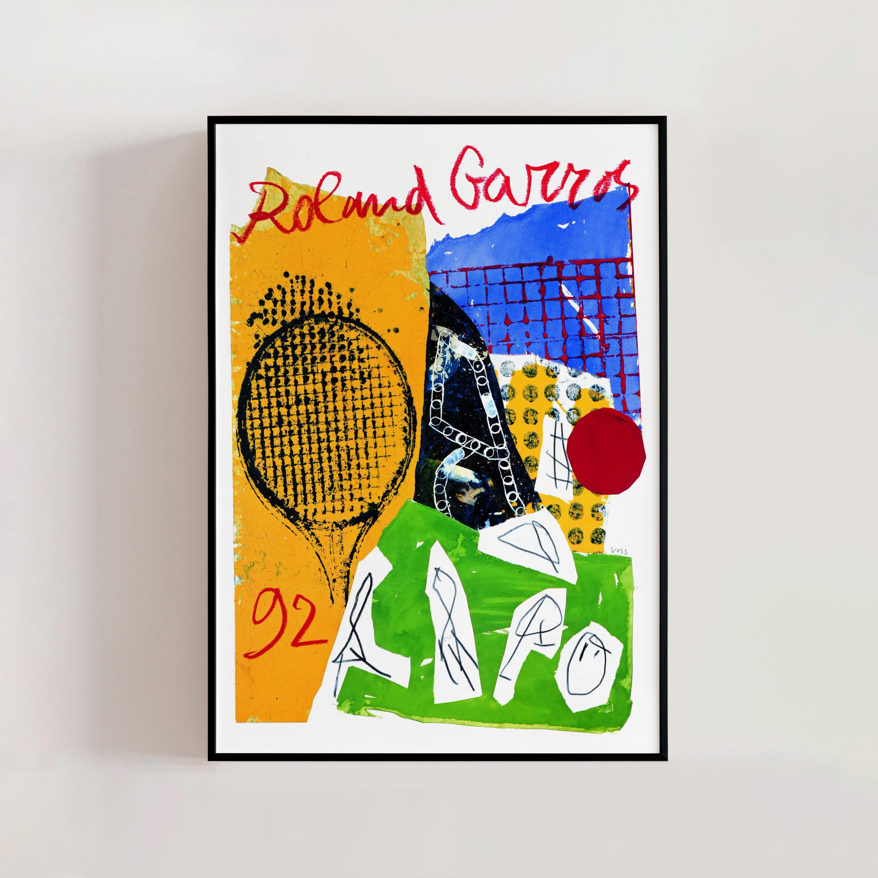 Roland Garros French Open 1992 Poster, Jan Voss, Modern French Art