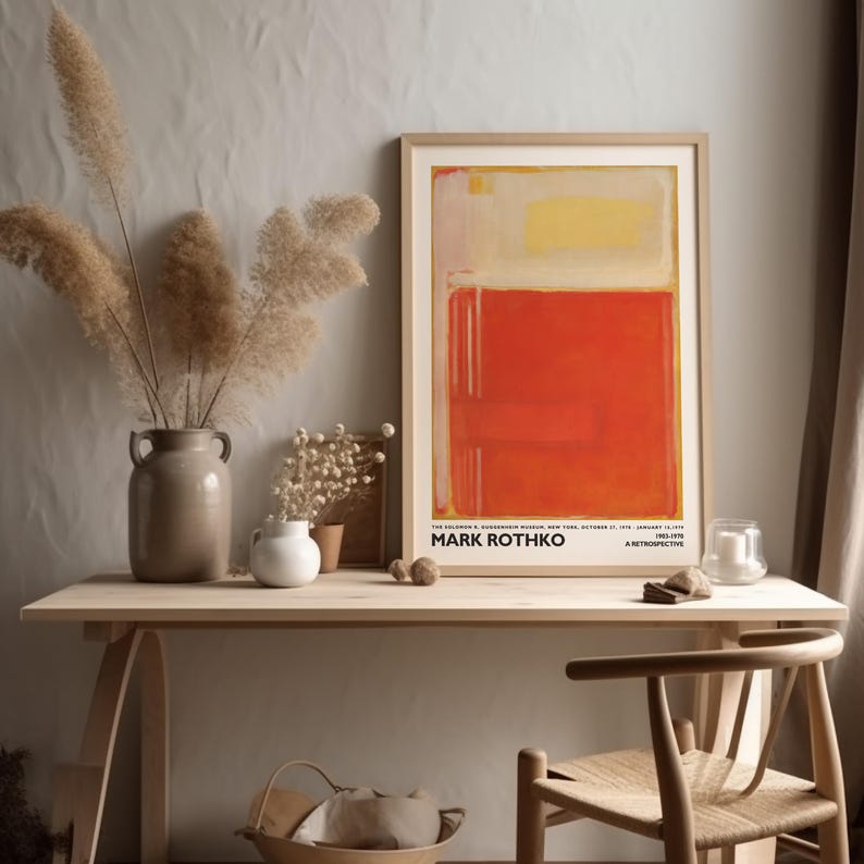Mark Rothko A Retrospective Poster, Vintage Abstract Modern Art, Color ...