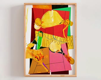 Roland Garros French Open 1998 Poster, Hervé Télémaque, Modern French Art, Lithograph, Tennis Poster, Contemporary Wall Art (A0369)