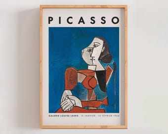 Pablo Picasso Seated Woman Abstract Art Poster, Vintage Picasso Wall Decor, Retro Wall Decor, Living Room Home Decor (A0502)