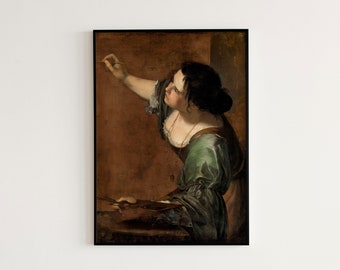 Self-portrait as the Allegory of Painting (La Pittura) by Artemisia Gentileschi 1638-39 | Baroque, Self-portrait