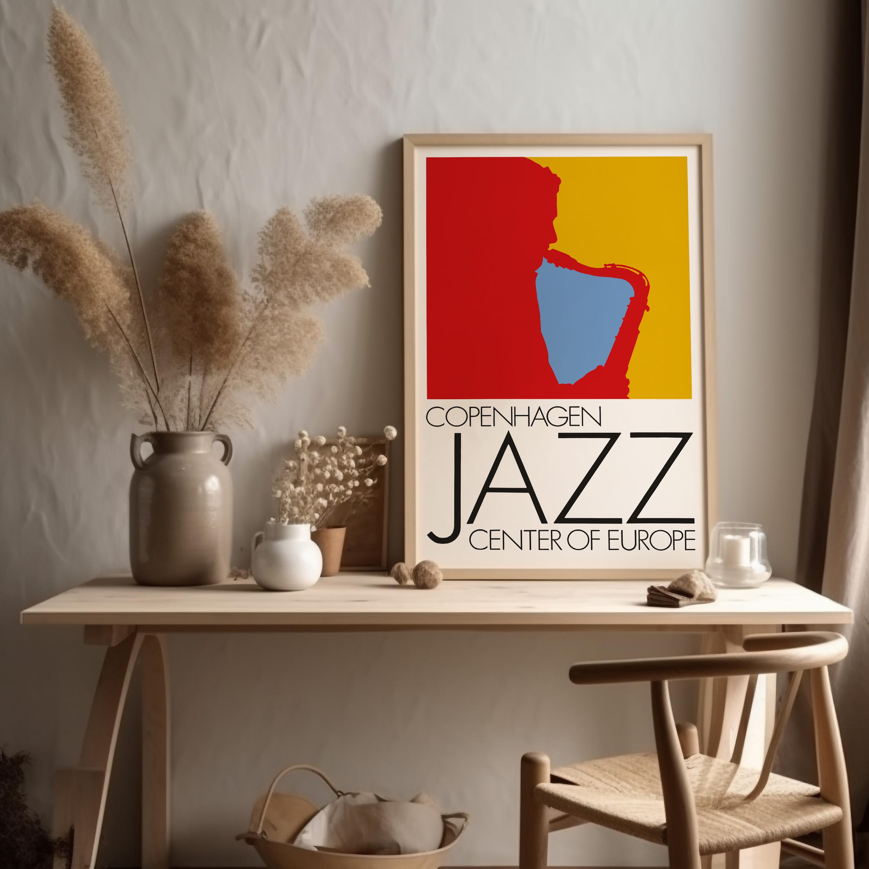 Copenhagen Jazz Center of Europe Vintage Poster by per Arnoldi
