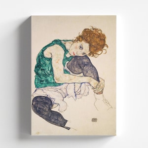 Seated Woman with Bent Knees by Egon Schiele 1917 | Expressionism Art Print (B4474)