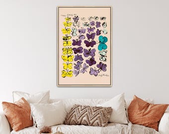Happy Butterfly Day by Andy Warhol Canvas Print | Butterfly Art, Pop Art Butterfly (B0573)