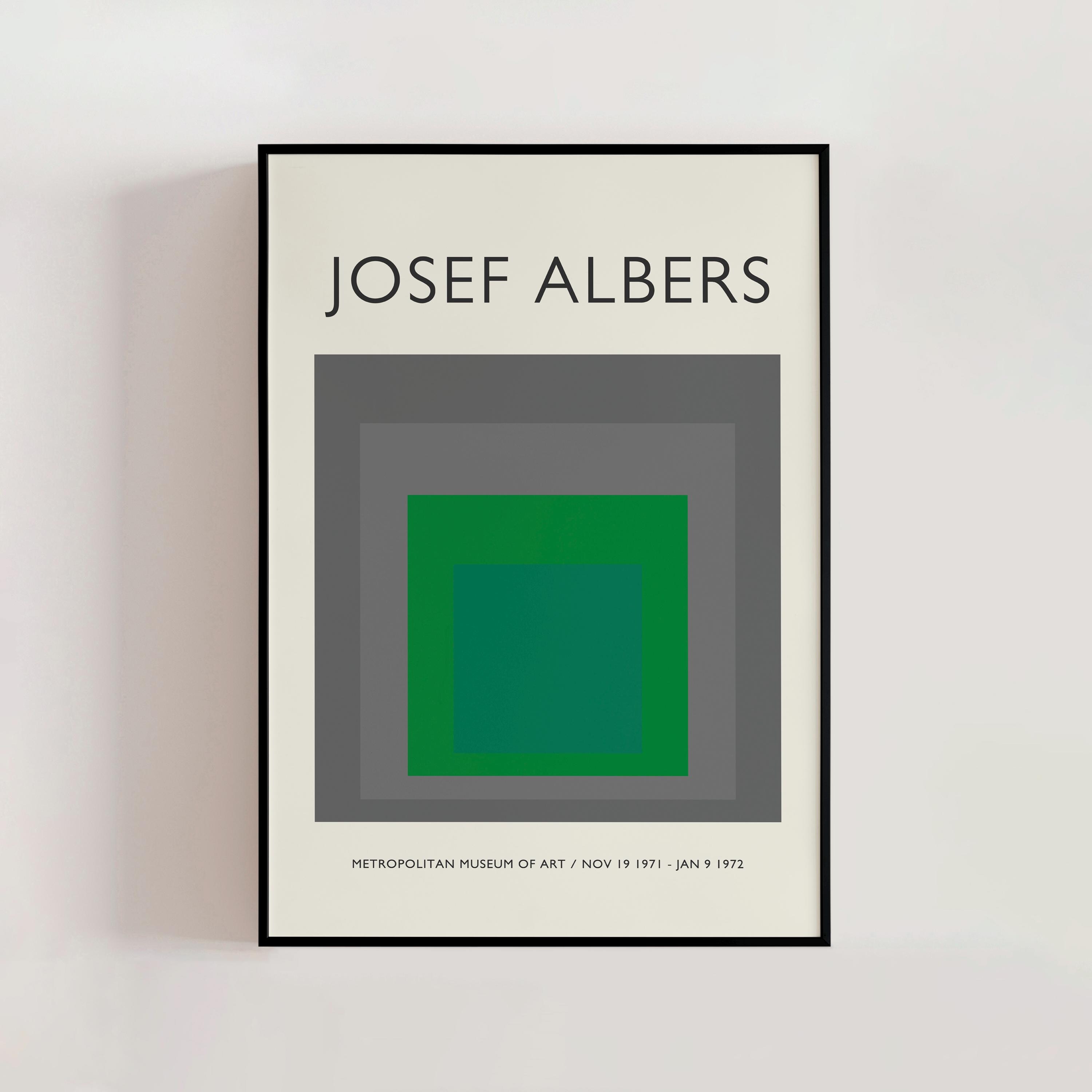 Josef Albers Homage to the Square Poster, Geometric Abstract Mid