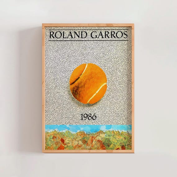 Roland Garros French Open 1986 Poster, Jiri Kolar, Modern French
