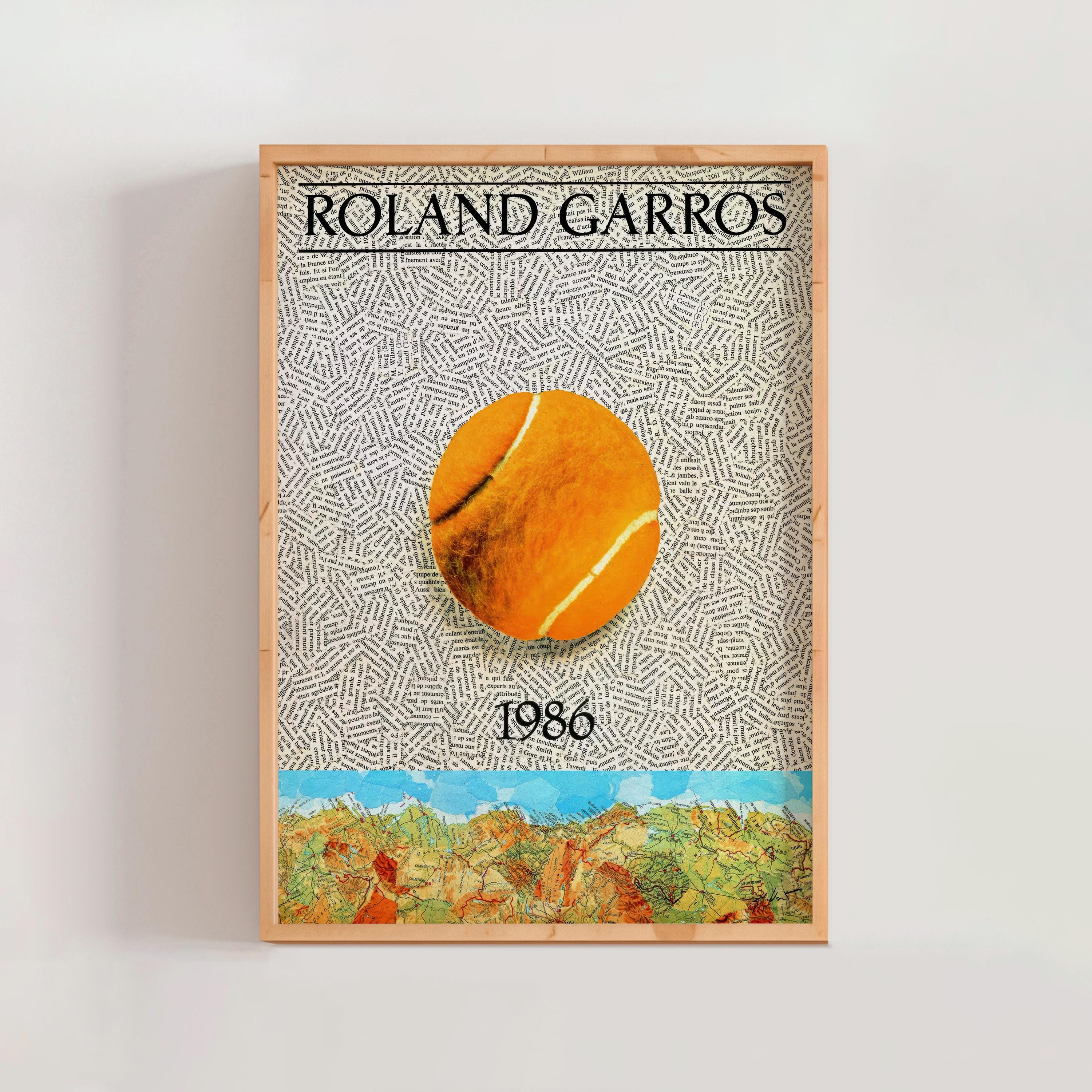 Roland Garros French Open 1986 Poster, Jiri Kolar, Modern French
