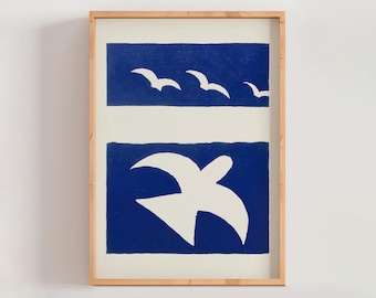 The Birds II (Les oiseaux II) by Georges Braque 1955, French Modern Art, Abstract Bird Art, Vintage Style Poster, Home Decor Gift (A0570)