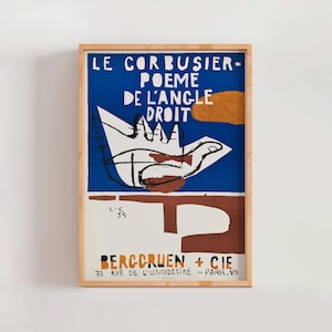 Le Corbusier Poster Print, Mid Century Modern French Art, Living Room Home Decor, Wall Decor, Exhibition Poster, Museum Poster (A0359)