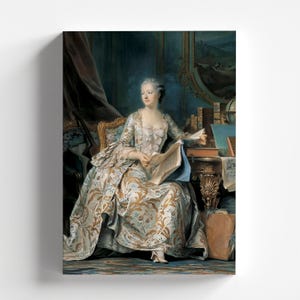 Madame de Pompadour (Jeanne Antoinette Poisson, marquise de Pompadour) de Maurice Quentin de La Tour 1775 | Impression d'art rococo (B4077)