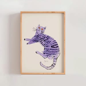 Andy Warhol Cat Name Sam Poster Print, Animal Art, Warhol Cat Art Drawing, Famous Art Print, Modern Gallery Wall Home Decor (A0184)