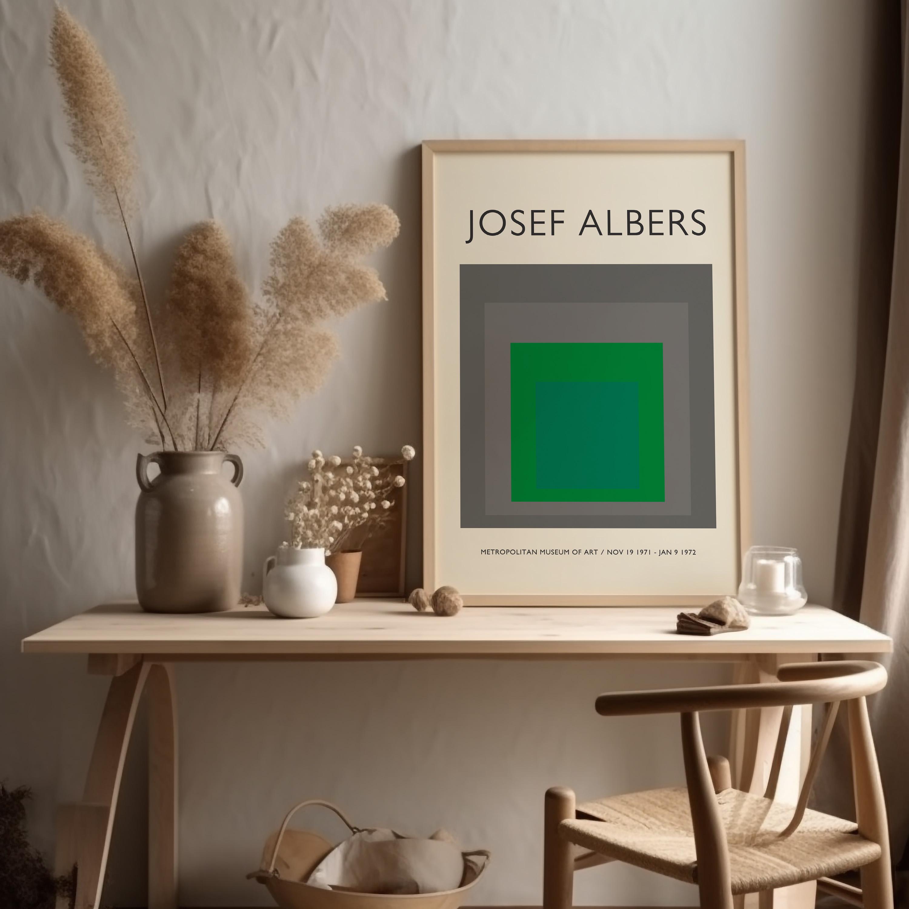 Josef Albers Homage to the Square Poster, Geometric Abstract Mid