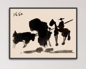 Bullfight by Pablo Picasso Poster Print | Bullfight Art, Bull And Matador Art (B0511)