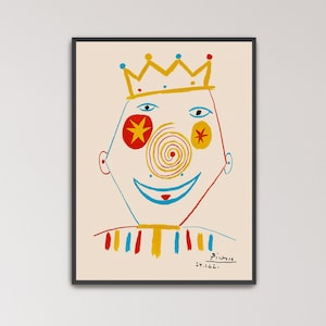 The Clown (Le Clown) by Pablo Picasso Poster Print | Clown Art, Cartoon Clown (B8348)