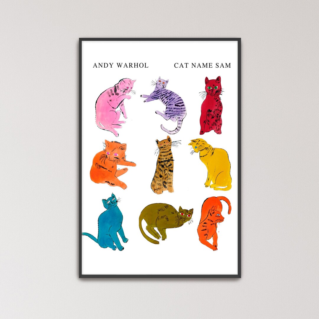 Cat Name Sam Collage Poster by Andy Warhol Poster Print | Cat Art