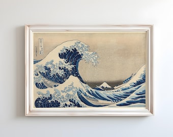 Under the Wave off Kanagawa (Kanagawa oki nami ura), also known as The Great Wave by Katsushika Hokusai 1830-33 | Ukiyo-e Art Print (B4310)