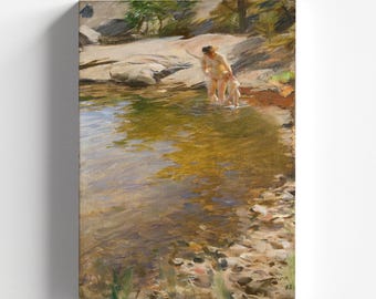 Peinture sur toile Demoiselle de berger - Anders Zorn - 60x80 cm - Décoration murale