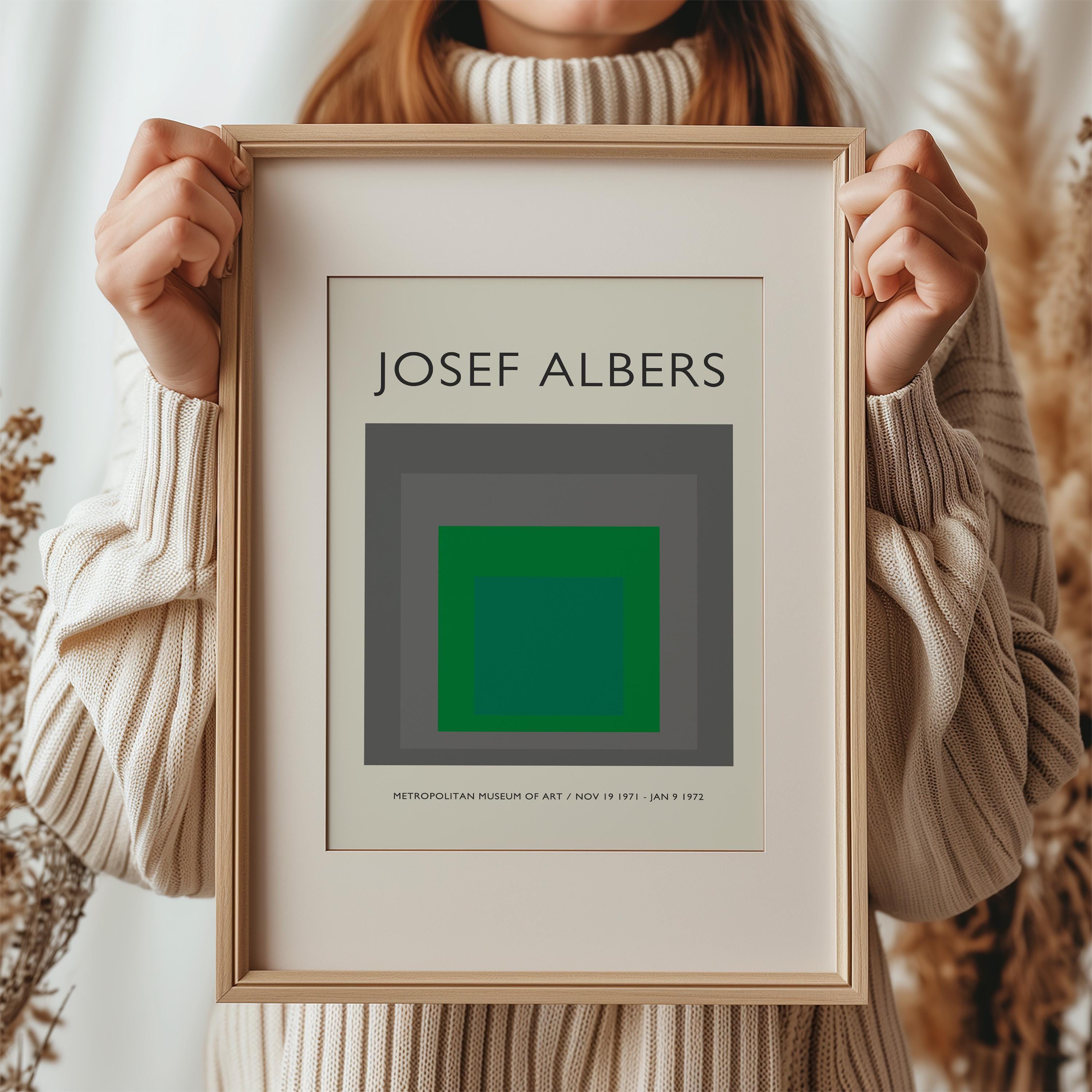 Josef Albers Homage to the Square Poster, Geometric Abstract Mid