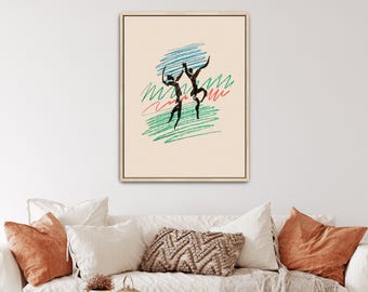 La Danse by Pablo Picasso Canvas Print | Two People Dancing, Abstract Figure (B8357)
