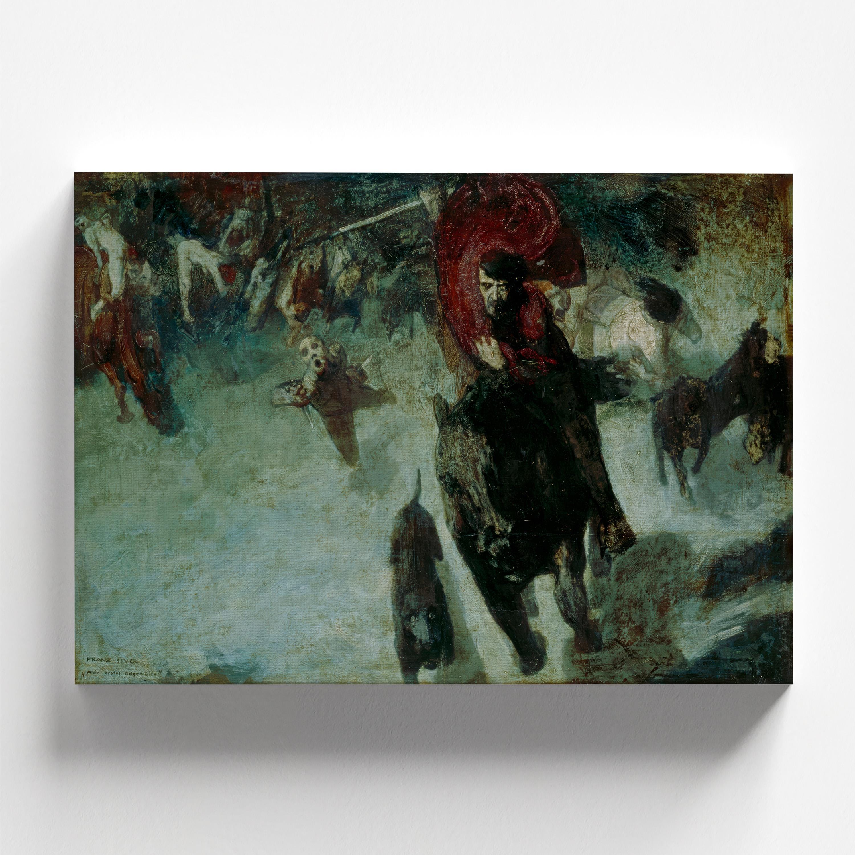 A Caçada Selvagem (Die Wilde Jagd) de Franz Stuck c.1889 | Impressão de Arte Simbólica (D0848)