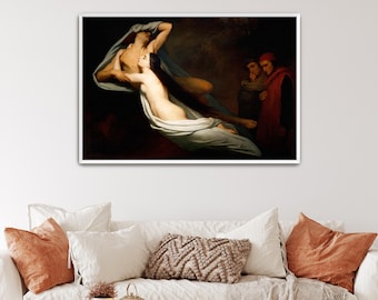 Francesca da Rimini by Ary Scheffer | Romantic Canvas Wall Art (B4911)