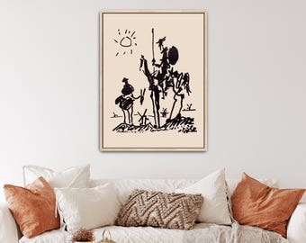 Don Quixote by Pablo Picasso Canvas Print | Don Quixote Art, Man On Horse Print (B0506)