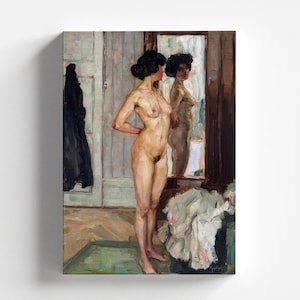 In Front of the Mirror by Wilhelm Gallhof c.1910 | Realism Art Print (B4146)
