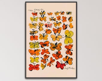 Happy Butterfly Day by Andy Warhol Poster Print | Butterfly Art, Butterfly Print (B0574)
