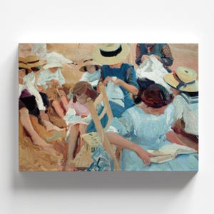 On the Sand, Zarauz Beach by Joaquín Sorolla 1910 | Impressionist Art Print (D0131)