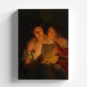 La carta de amor de Ferdinand Georg Waldmüller 1849 / Impresión artística realista (D1048)