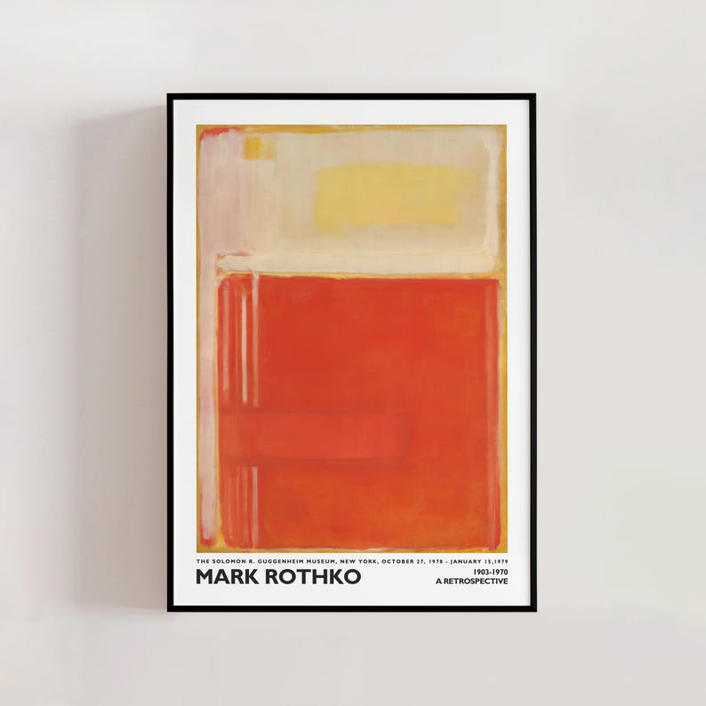 Mark Rothko A Retrospective Poster, Vintage Abstract Modern Art, Color ...