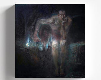 Luzifer (Lúcifer) por Franz Stuck 1890 | Impressão de arte simbólica (D0793)