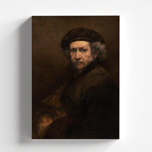 May include: A portrait painting of a man with a dark brown cap and a dark brown jacket. The man has a serious expression and is looking directly at the viewer.