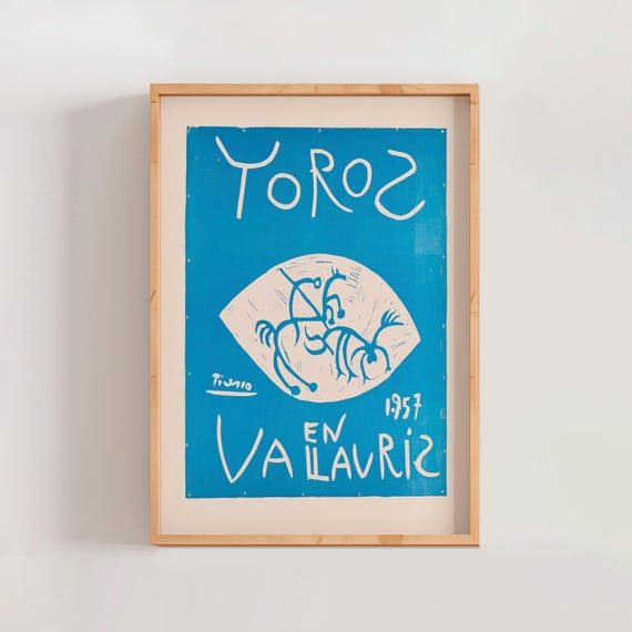 Pablo Picasso Toros Toros en Vallauris 1957 Poster, Vintage 