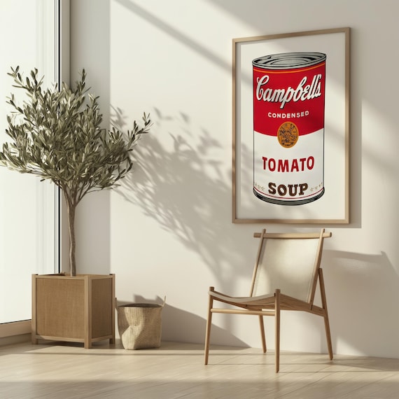 Andy Warhol Tomato Soup Print, Pop Art Poster, Campbell Soup