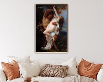 Nimf en Faun door Alexandre Cabanel | Mythologische canvas muurkunst (D0630)