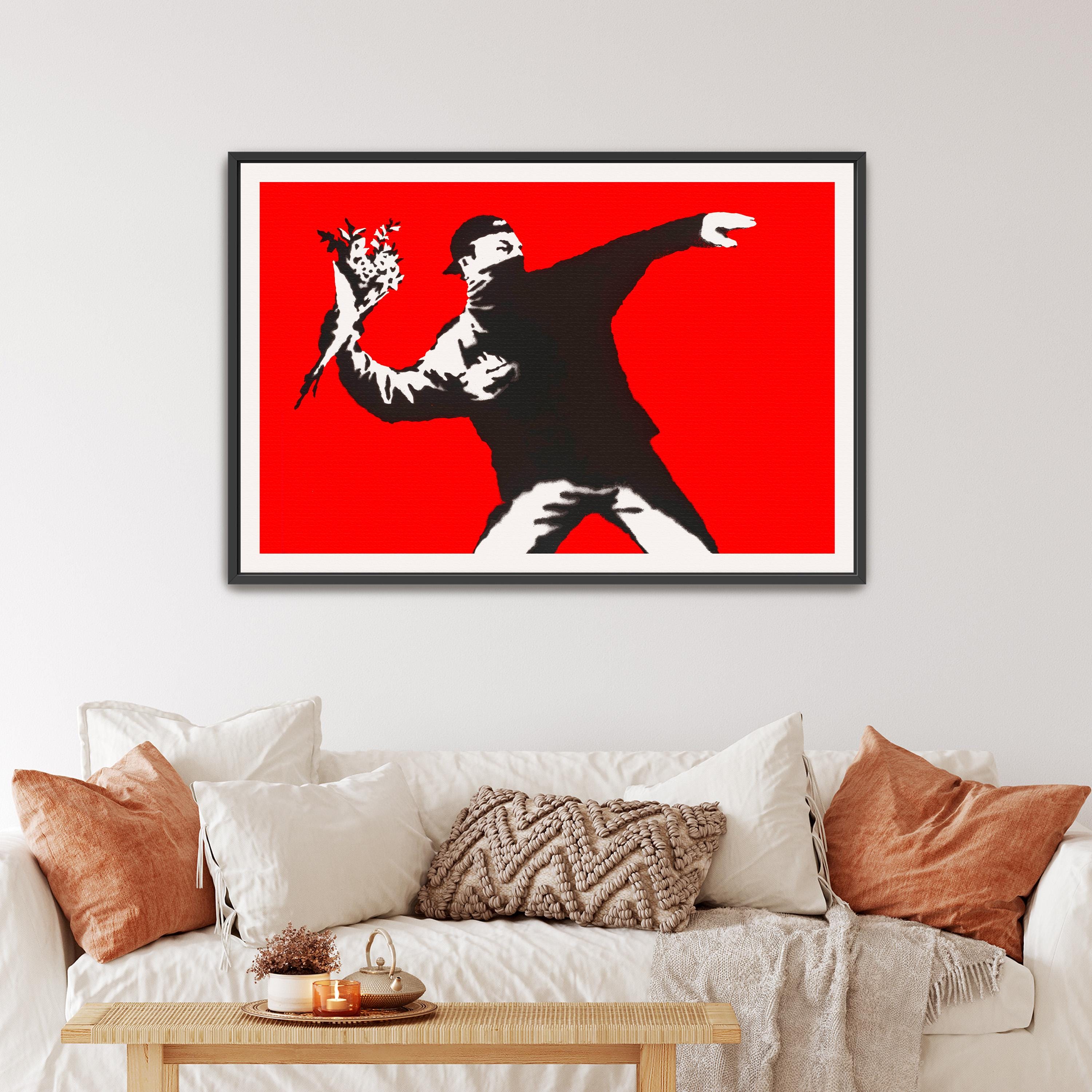 Love is in the Air by Banksy | Flower Thrower Street Art Canvas