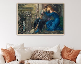 Kärlek bland ruinerna av Edward Burne-Jones Canvastavla | Man och kvinna konst, Trädgårdskonst (D0188)