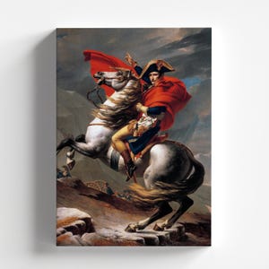 Napoleon at the Great St. Bernard by Jacques-Louis David 1801 | Neoclassical Art Print (D1054)