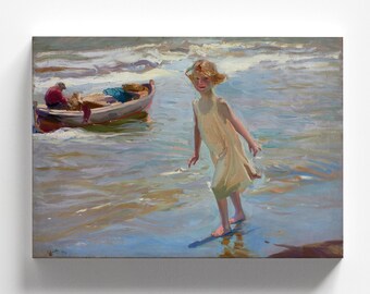 Girl on the Beach (Niña en la playa) Valencia by Joaquín Sorolla 1910 | Impressionist Art Print (D0124)