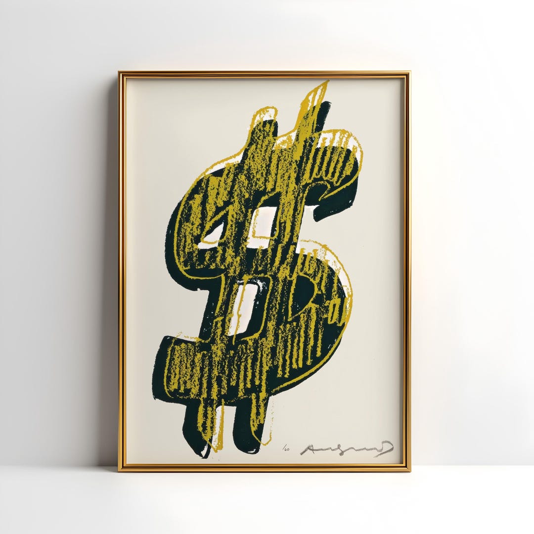 Andy Warhol Dollar Sign Print, Pop Art Poster, Wall Art Decor, Home ...