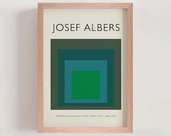 Josef Albers Homage to The Square Poster, Geometric Abstract Mid Century Modern Contemporary Wall Art, Modern Gallery Wall Decor (A0678)