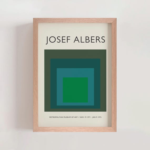 Josef Albers Homage to the Square Poster, Geometric Abstract Mid